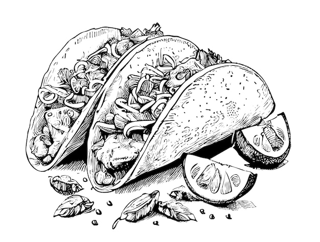 Taco Drawing  How To Draw A Taco Step By Step