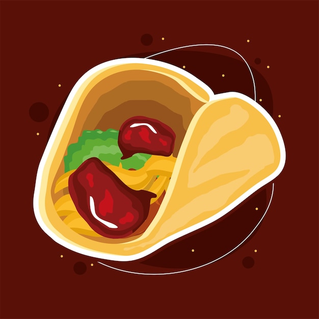 Vector taco snack food