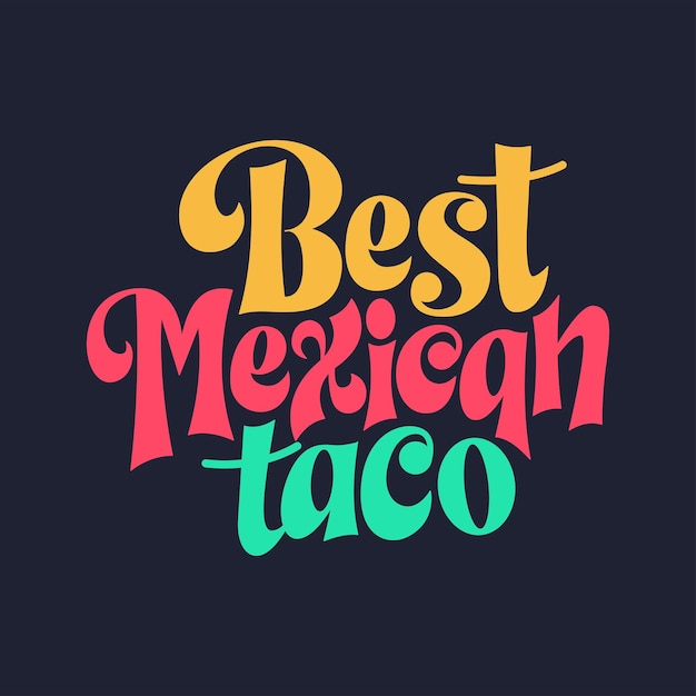 Taco zin typografie ontwerp Grappig citaat hand getrokken belettering Food truck evenement stickers Vector