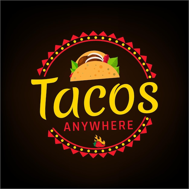 Vector tacos logo design template