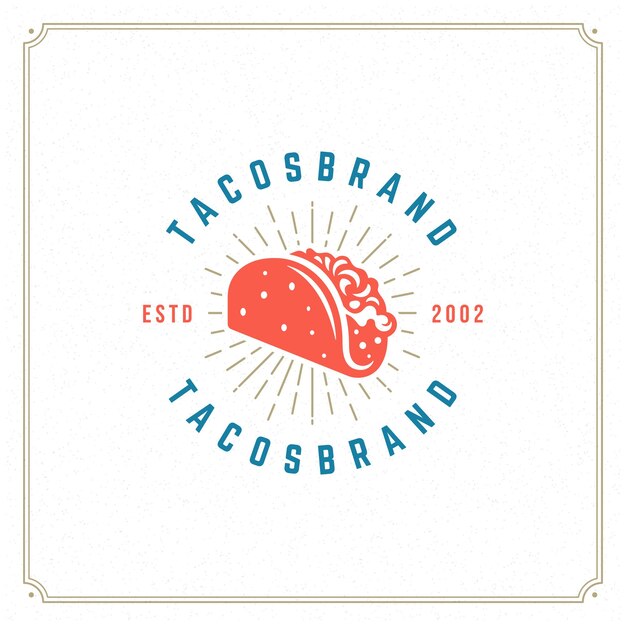 Vector tacos logo design vector illustration