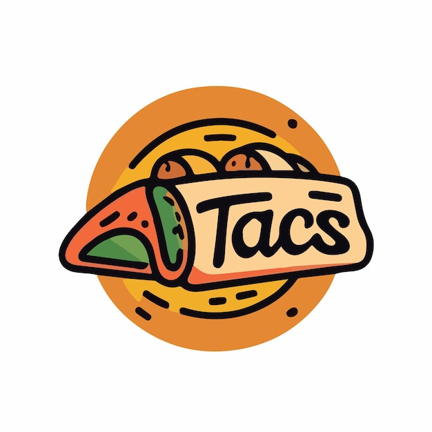 Vettore logo tacos messicano logo alimentare illustrazione vettoriale