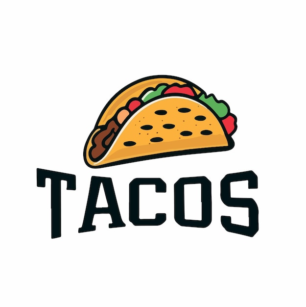 Логотип Tacos Мексиканская еда Логотип Векторная иллюстрация