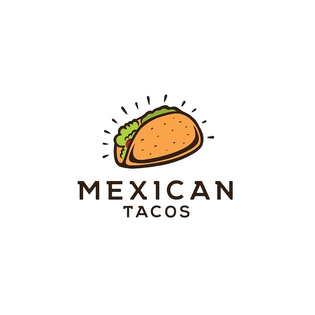 Tacos cibo messicano icona logo design