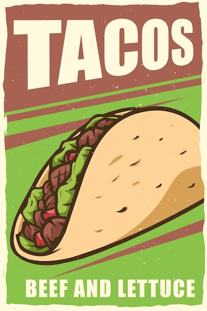 Tacos poster design for print