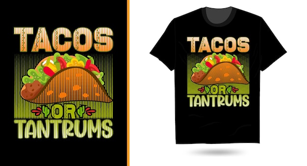 TacosまたはTantrumstacosvg昇華タイポグラフィTシャツのデザイン