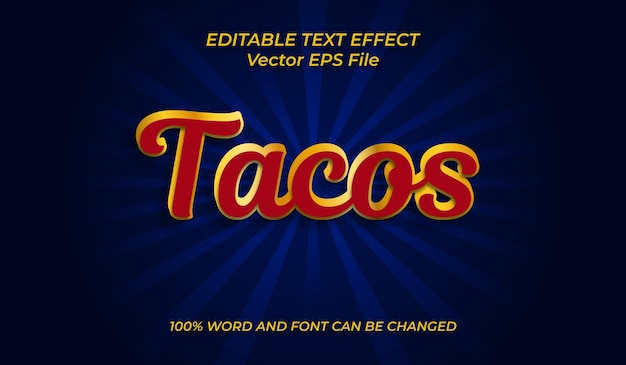 Vector tacos text style effect