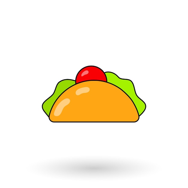 Tacos with meat and vegetables neon icon Glowing Vector illustration