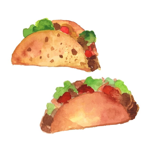 Tacos wrap watercolor