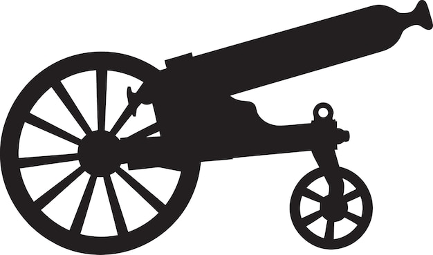 Tactical Arsenal Black Cannon Emblematic Symbol Dynamic Warfare Sleek Black Cannon Iconic Symbol