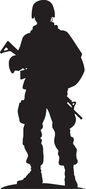 Vector tactical defender black armyman icon strategic protector armed forces logo