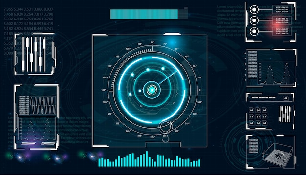 Vettore analisi radar hud tattico