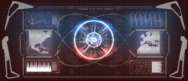 Tactische weergave SciFi VR Dislpay HUD UI Futuristisch VR Headup Display-ontwerp