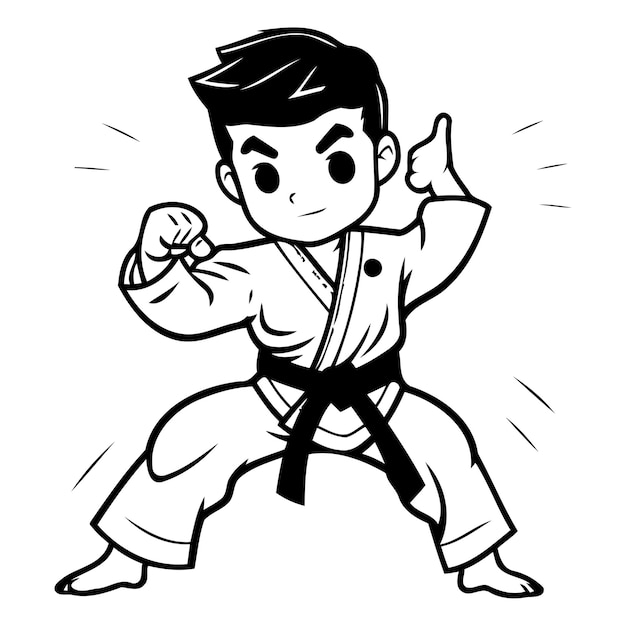 Vector taekwondo cartoon mascot vector illustration