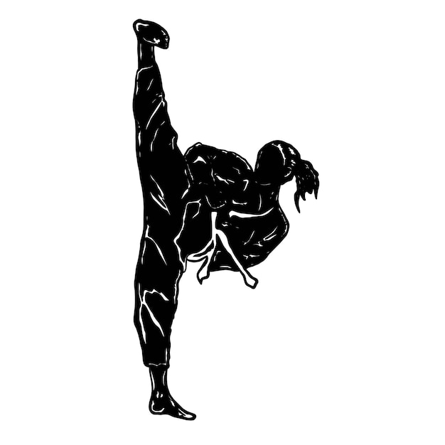 taekwondo character icon logo vector