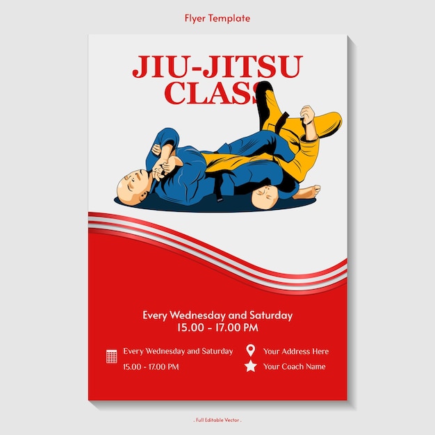 Vector taekwondo class flyer template