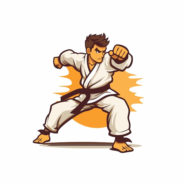 Taekwondo fighter Vector illustration of a taekwondo fighter