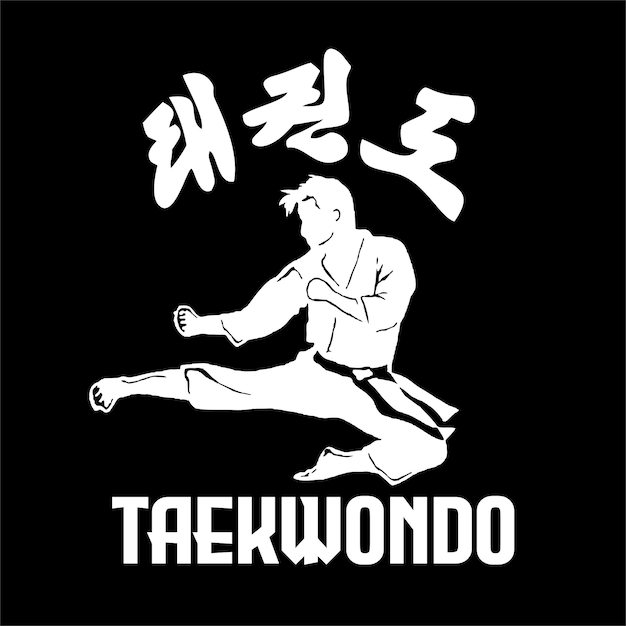 Taekwondo illustration design for printing product merchendise