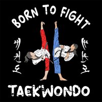 Taekwondo illustration design for printing product merchendise