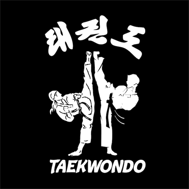 Vettore disegno di illustrazione di taekwondo per la stampa di articoli di prodotti