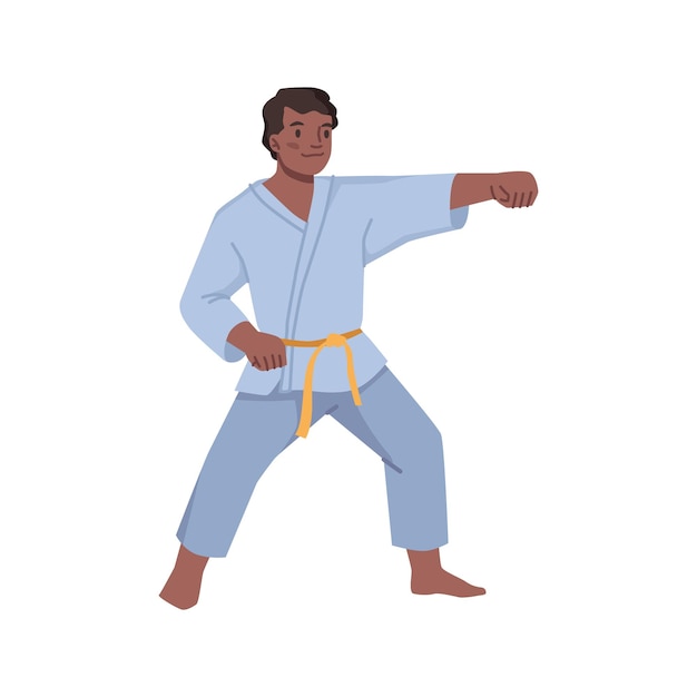 Taekwondo karate kickboxing character young boy