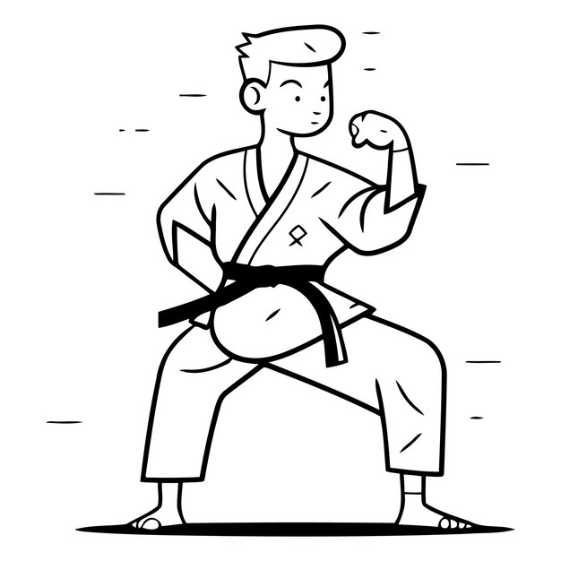 Vector taekwondo of a karate man