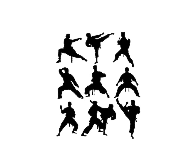 Taekwondo Karate silhouetten kunst vector design