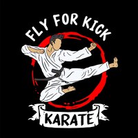 Vector taekwondo karate t-shirt design logo