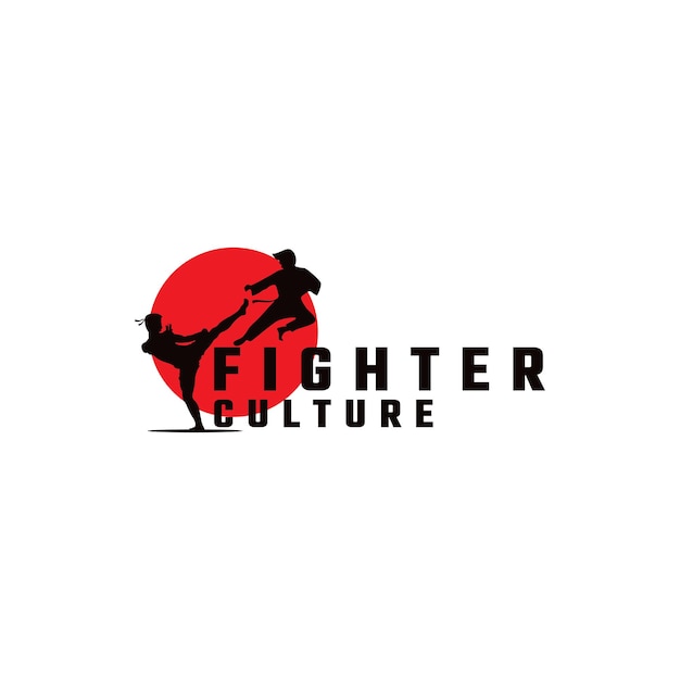 Taekwondo karate traditional japanese martial arts logo vector icon symbol illustration design