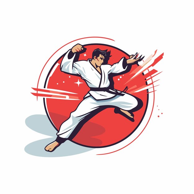 Taekwondo karateial arts vector illustration