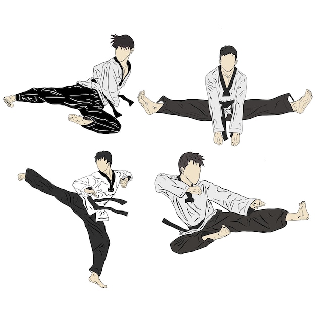 taekwondo logo vector illustration perfect for logo brand or product printing