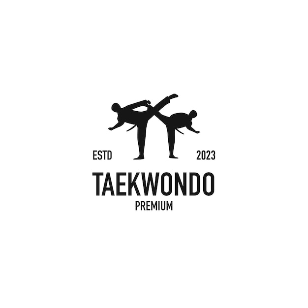 Taekwondo martial logo ontwerp vectorillustratie