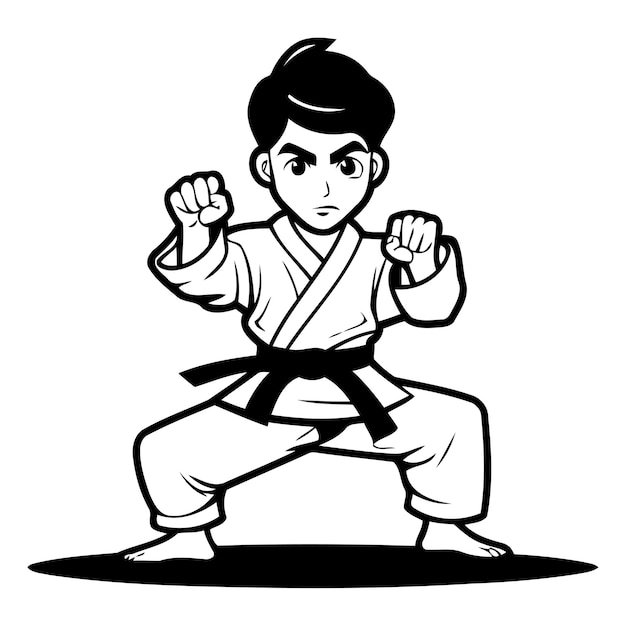 Vector taekwondo vector illustration cartoon karate man martial arts