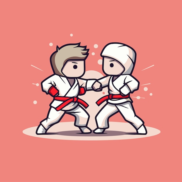 Taekwondo vector illustration Cartoon style Vector illustration