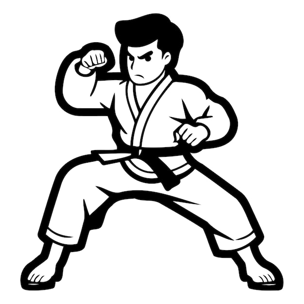 Taekwondo Vector illustration of a taekwondo fighter