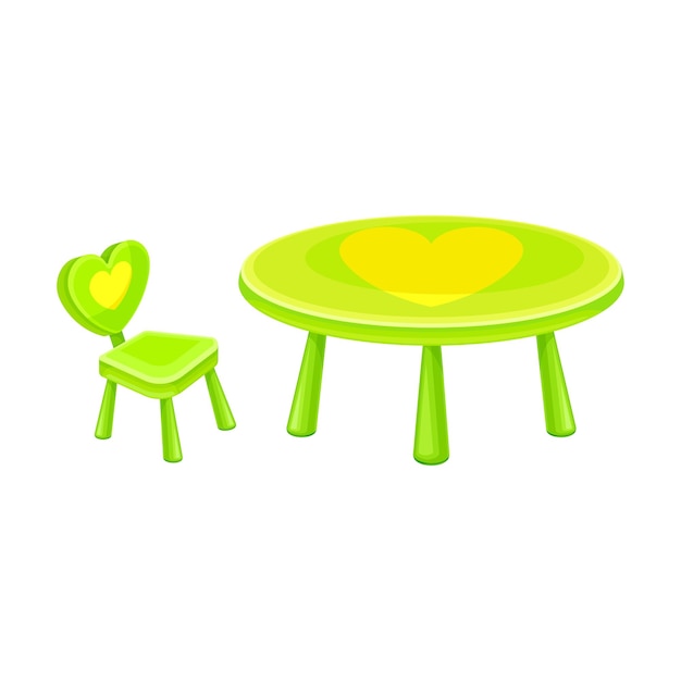 Tafel en stoel als vectorillustratie van kindermeubels