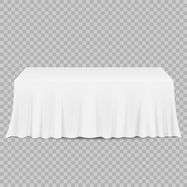 Vector tafel met tafelkleed geïsoleerd op een transparante achtergrond vectorillustratie