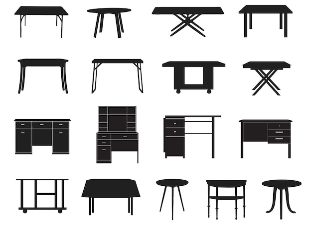 Vector tafel silhouetten