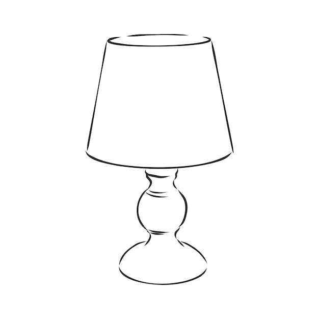 Tafellamp vector schets pictogram geïsoleerd op de achtergrond. hand getekend tafellamp icoon. tafellamp