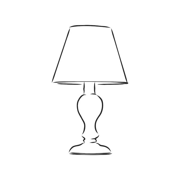 Tafellamp vector schets pictogram geïsoleerd op de achtergrond. Hand getekend tafellamp icoon. Tafellamp