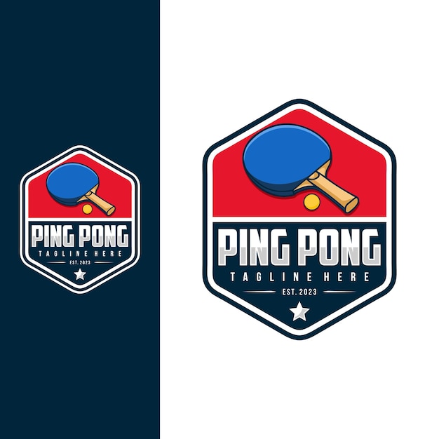 Tafeltennis badge embleem logo Sport label vectorillustratie voor een pingpongclub