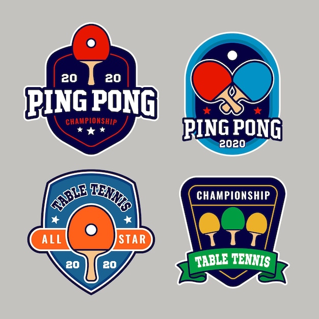 Vector tafeltennis logo set