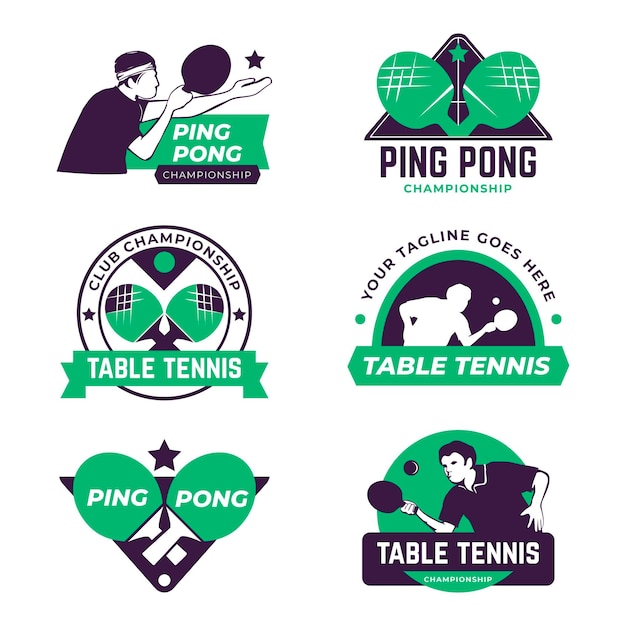 Vector tafeltennis logo set