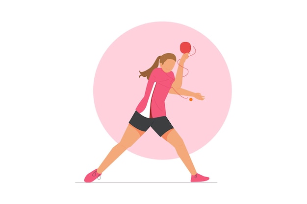 Tafeltennis speler vectorillustratie