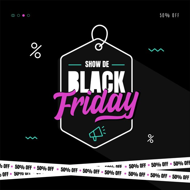 Vector tag outline lettering black friday modern