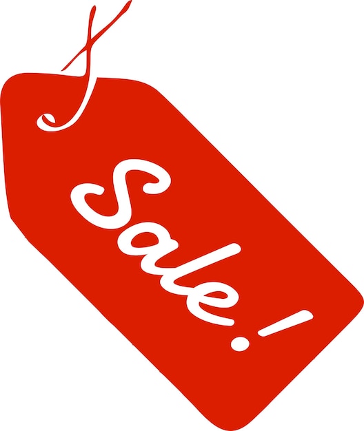 Vector tag red ribbon sale icon