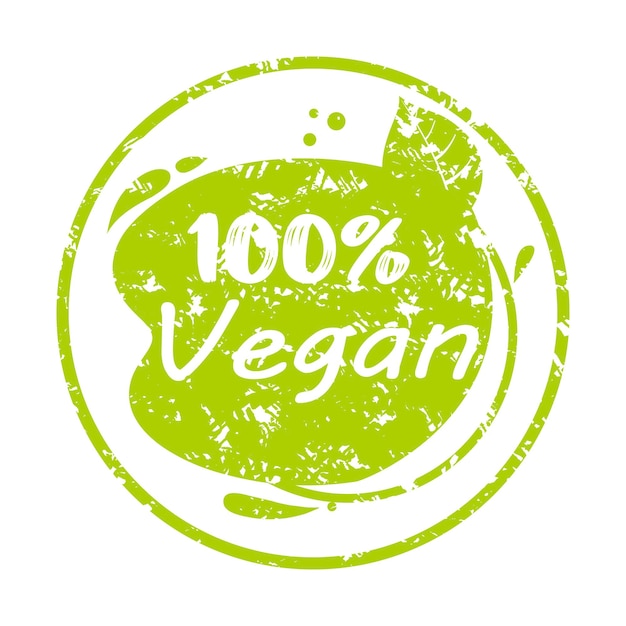 Tag rubber stamp label vegan product quality