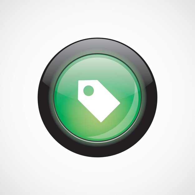 Vector tag sign icon green shiny button. ui website button