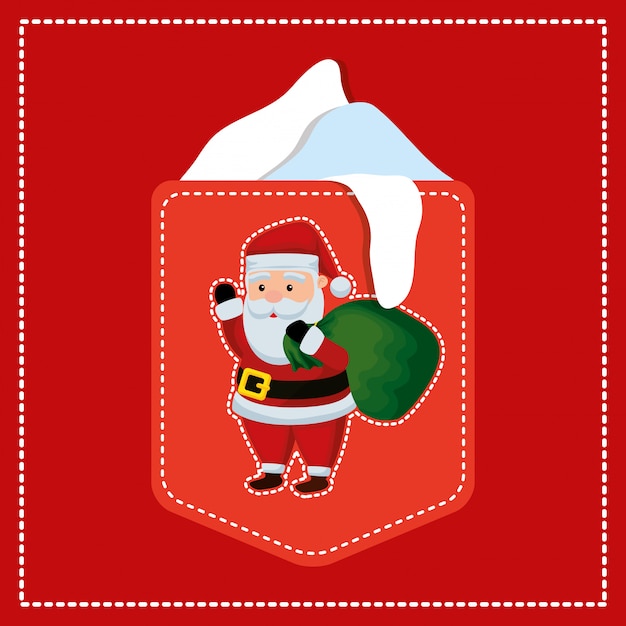 Vector tag with santa claus character