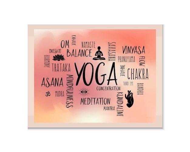 Tag wolk poster over yoga praktijken thema